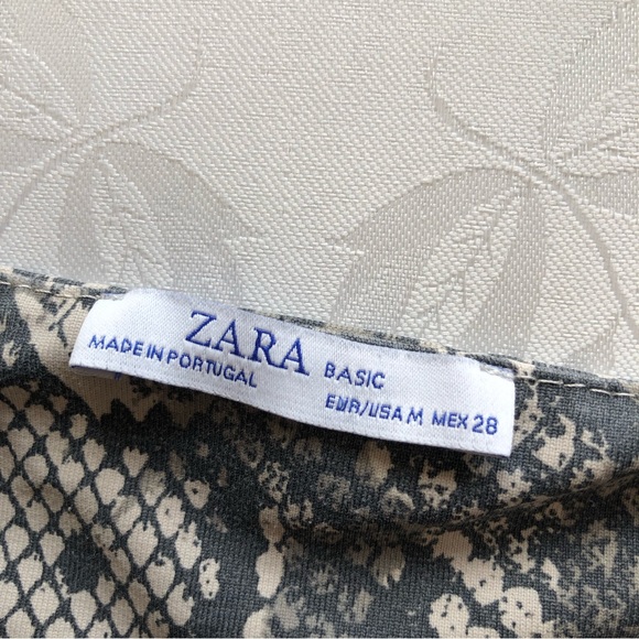 Zara Women’s Size M Animal Print Snake Skin Sleeveless Shirt Elastic Tank-Top - Picture 6 of 16
